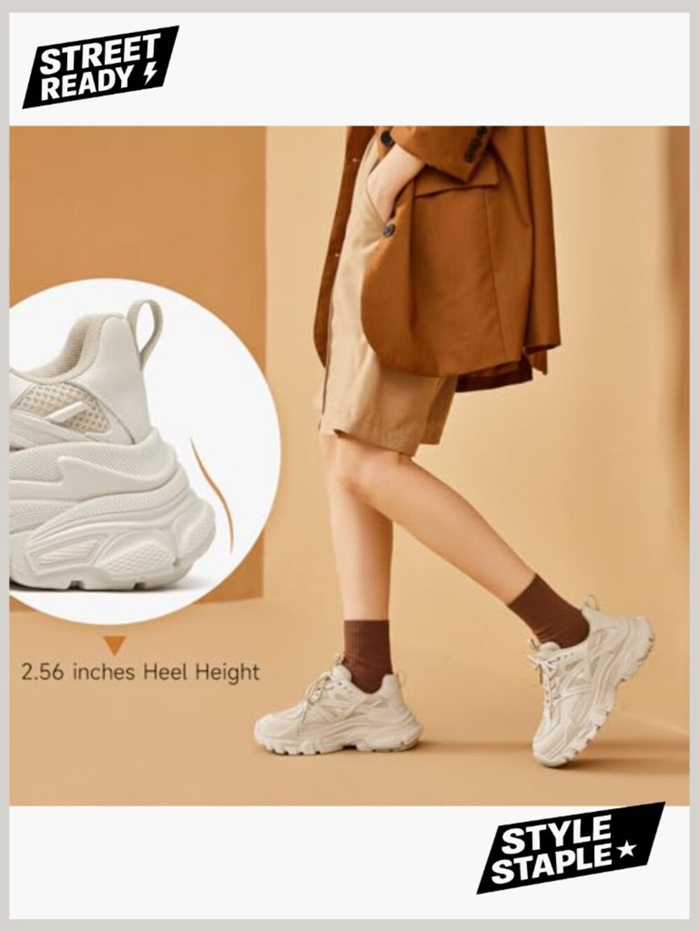 Chunky Platform Sneakers Women Fashion Dad Shoes Casual Lace-up Walking - Picture 5 of 7